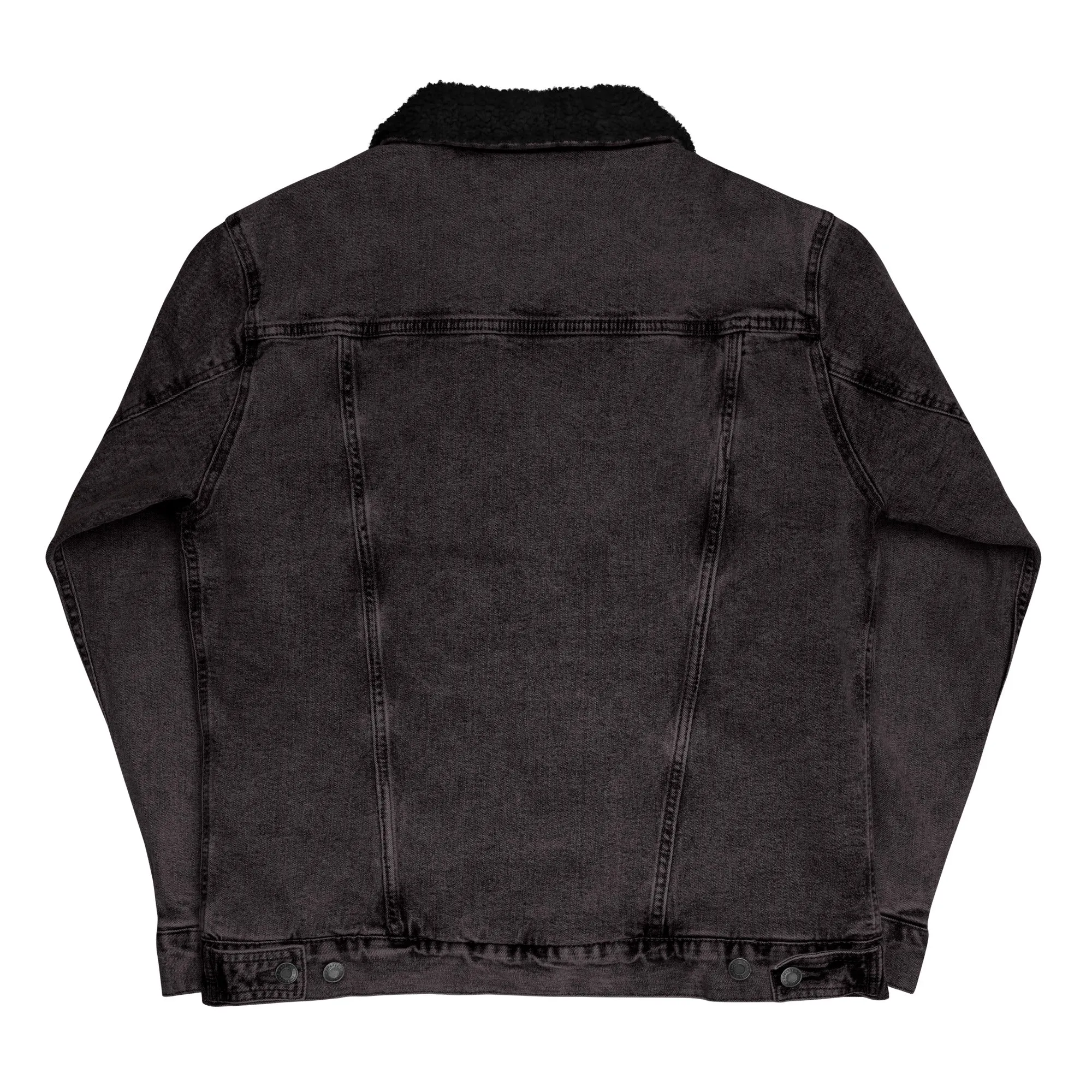 Retro Black Unisex denim sherpa jacket