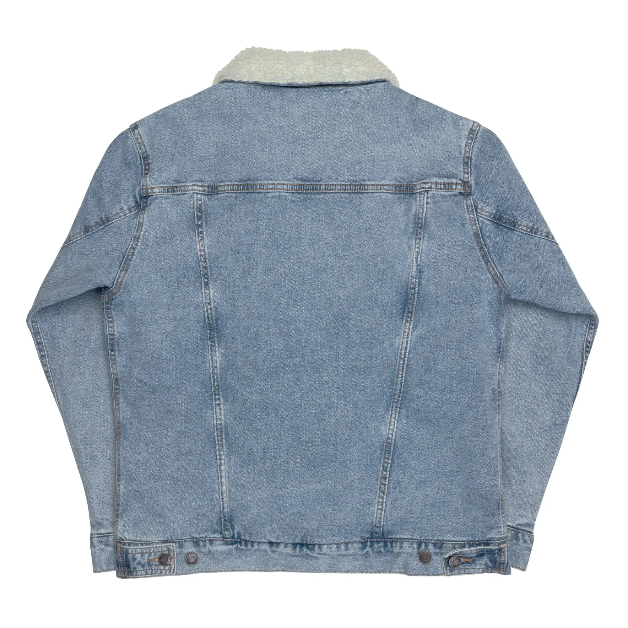 Retro Black Unisex denim sherpa jacket
