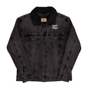 Retro Black Unisex denim sherpa jacket