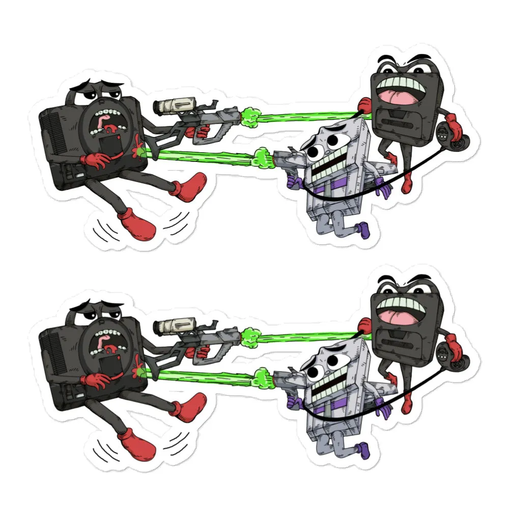 Retro Console Wars - Genesis 1 & 2 vs SNES Kiss Cut Stickers