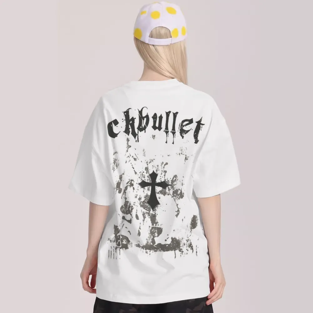 Retro Dark Cross Letters T-Shirt