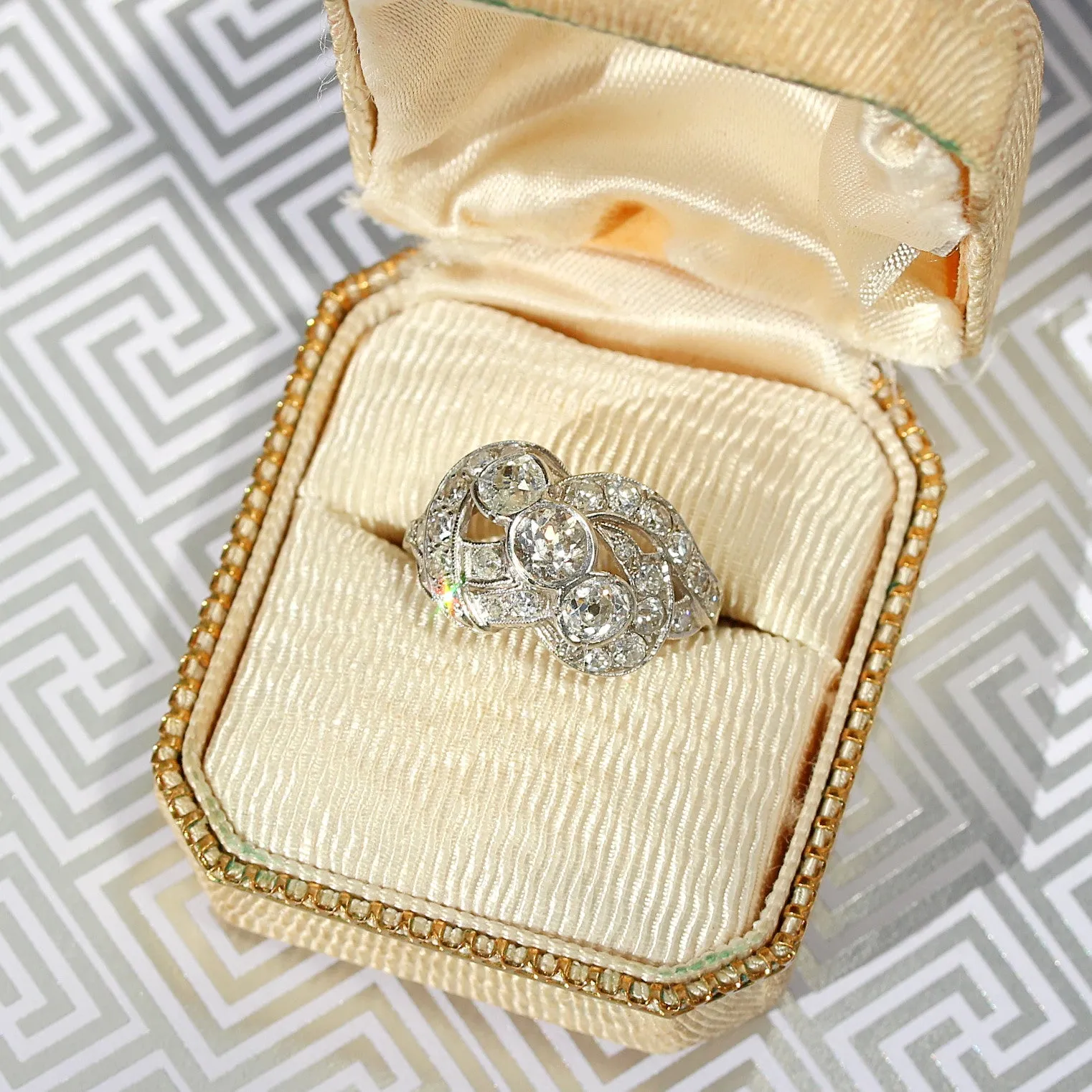 Retro Diamond Infiniti Engagement Ring, 14k