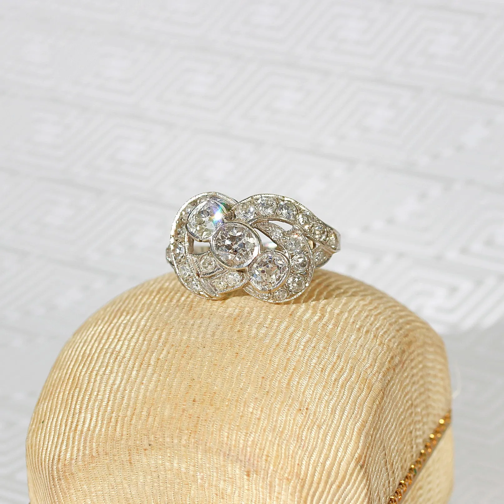 Retro Diamond Infiniti Engagement Ring, 14k