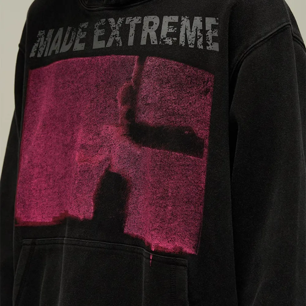 Retro Distressed Pentagram Hoodie
