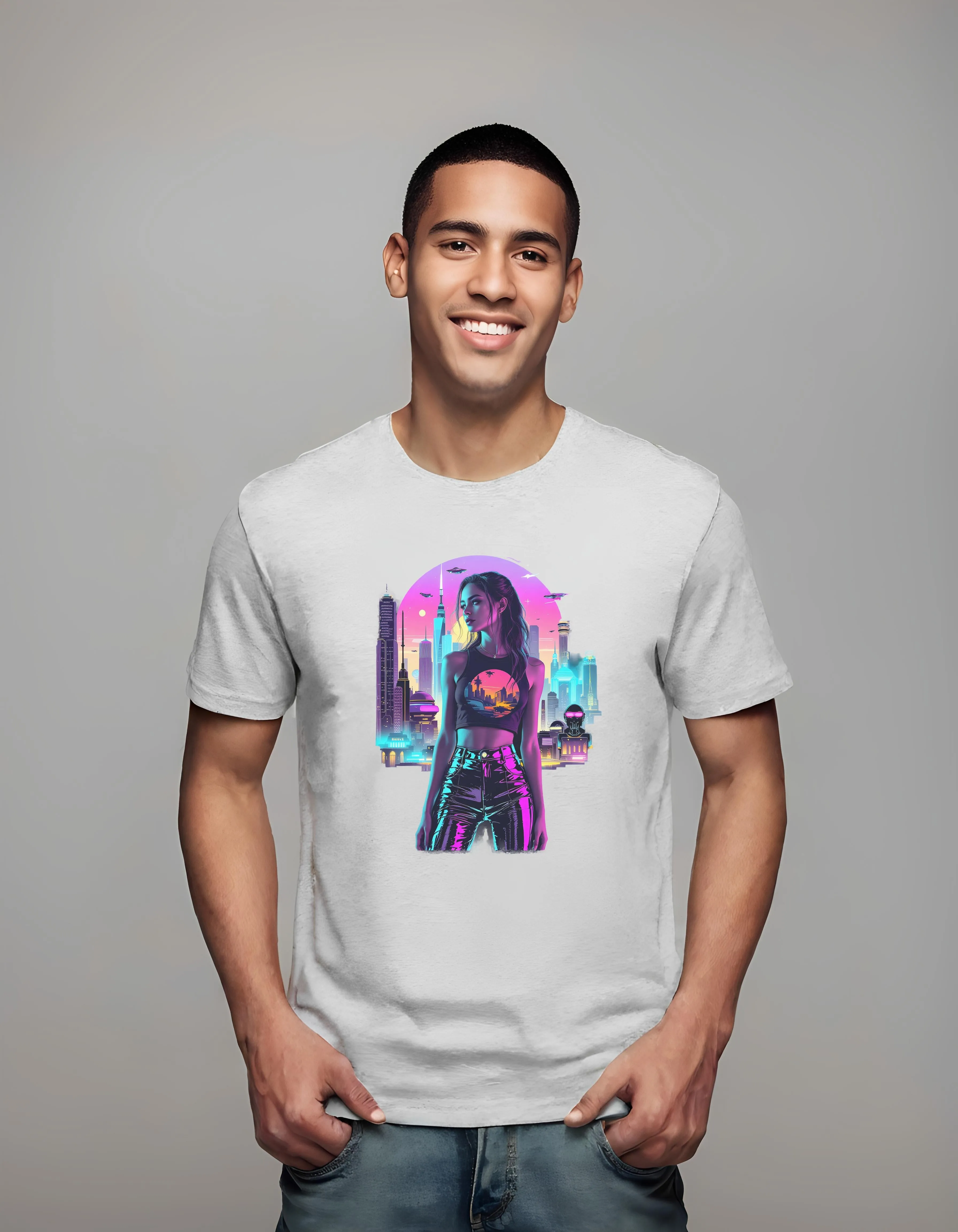 Retro-Futuristic City Dreams | Classic T-Shirt (Unisex)