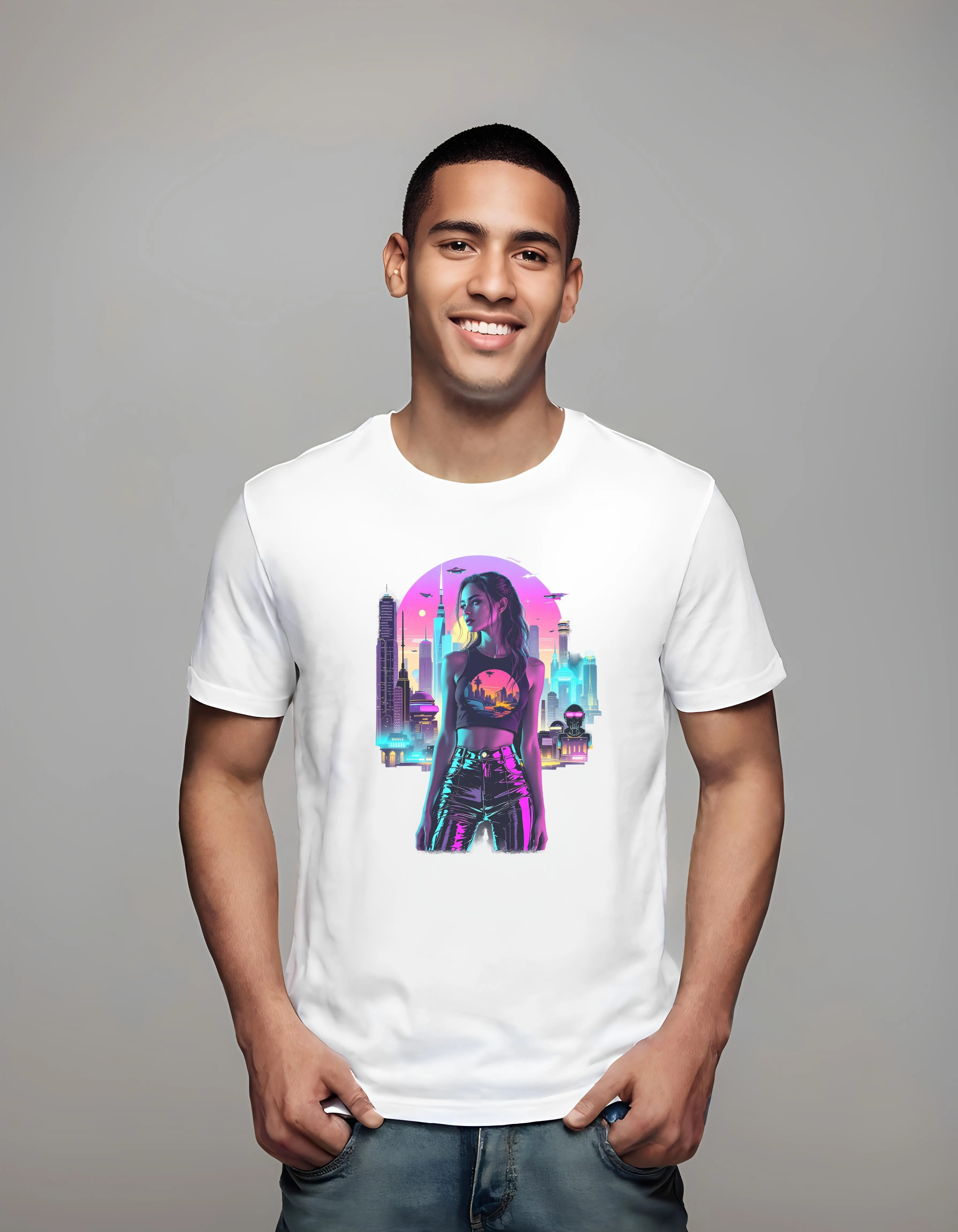 Retro-Futuristic City Dreams | Classic T-Shirt (Unisex)