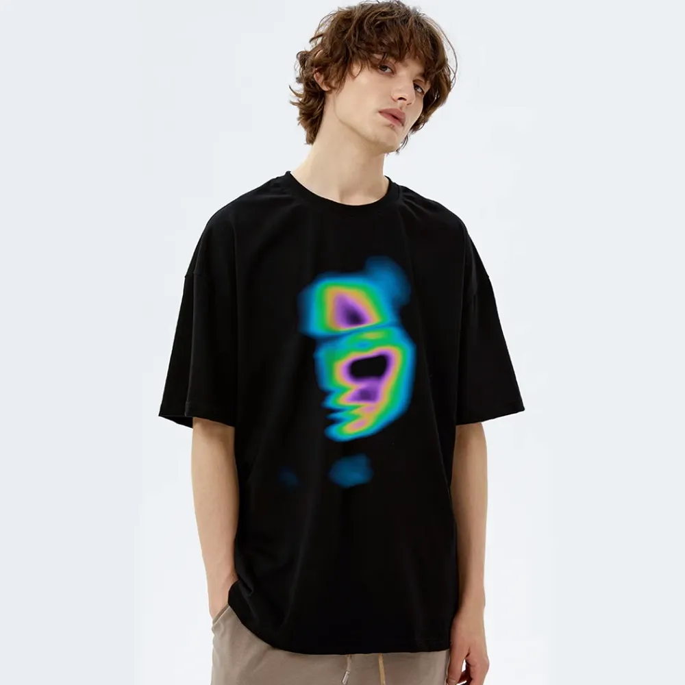 Retro Humanoid Energy Half Face T-Shirt