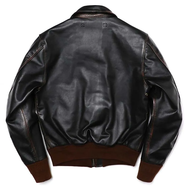 Retro Leather Flight Jacket