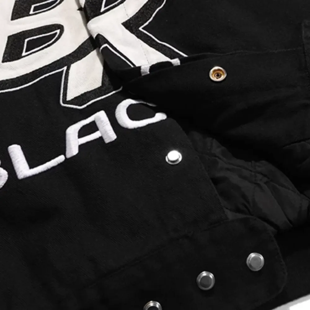 “Retro Letter Graphic Motorcycle” Jacket