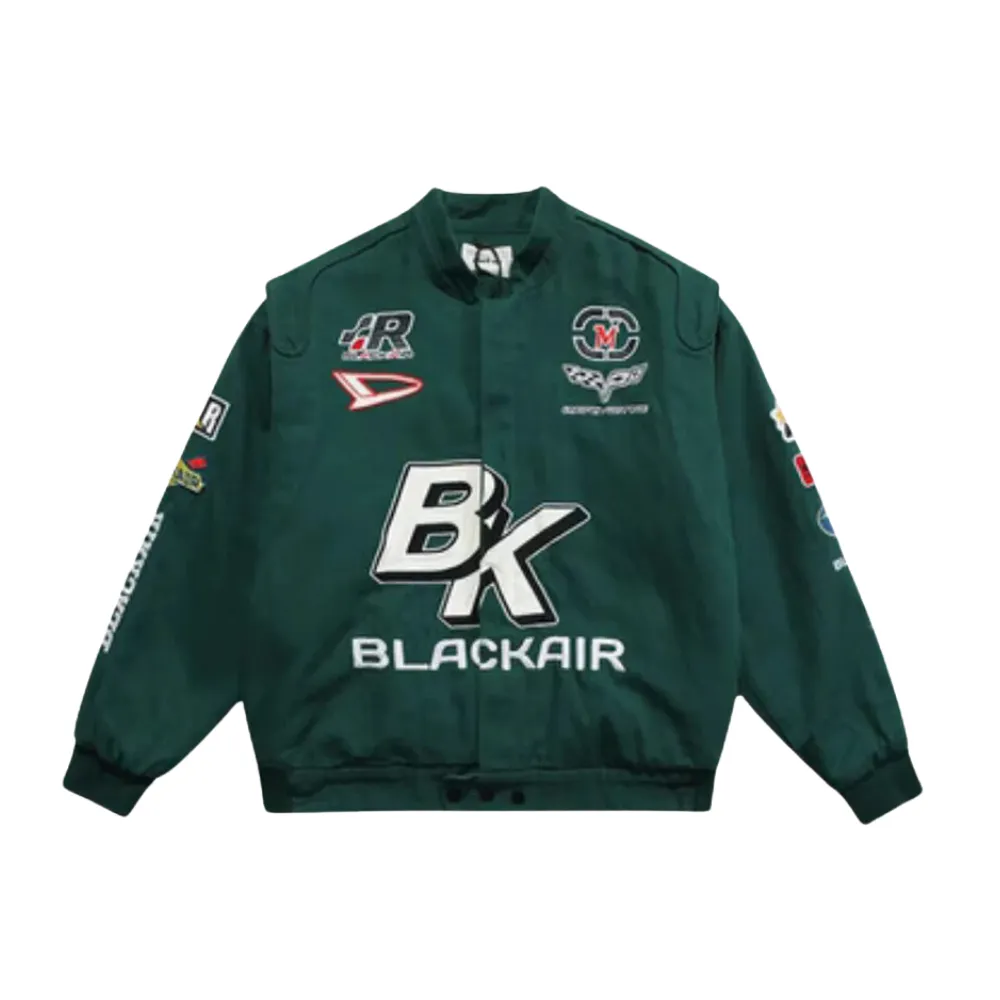 “Retro Letter Graphic Motorcycle” Jacket
