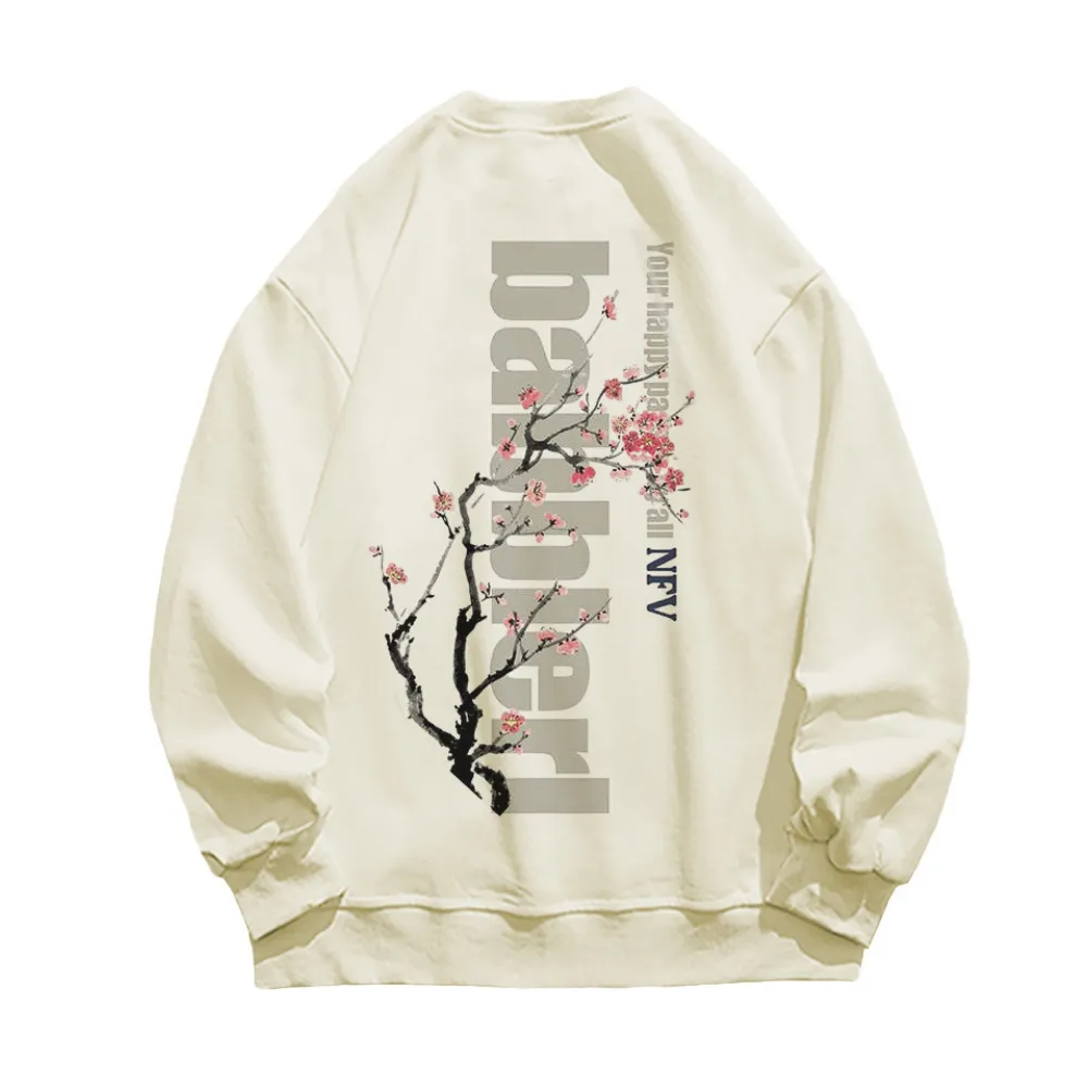 Retro Plum Letter Print Sweatshirt