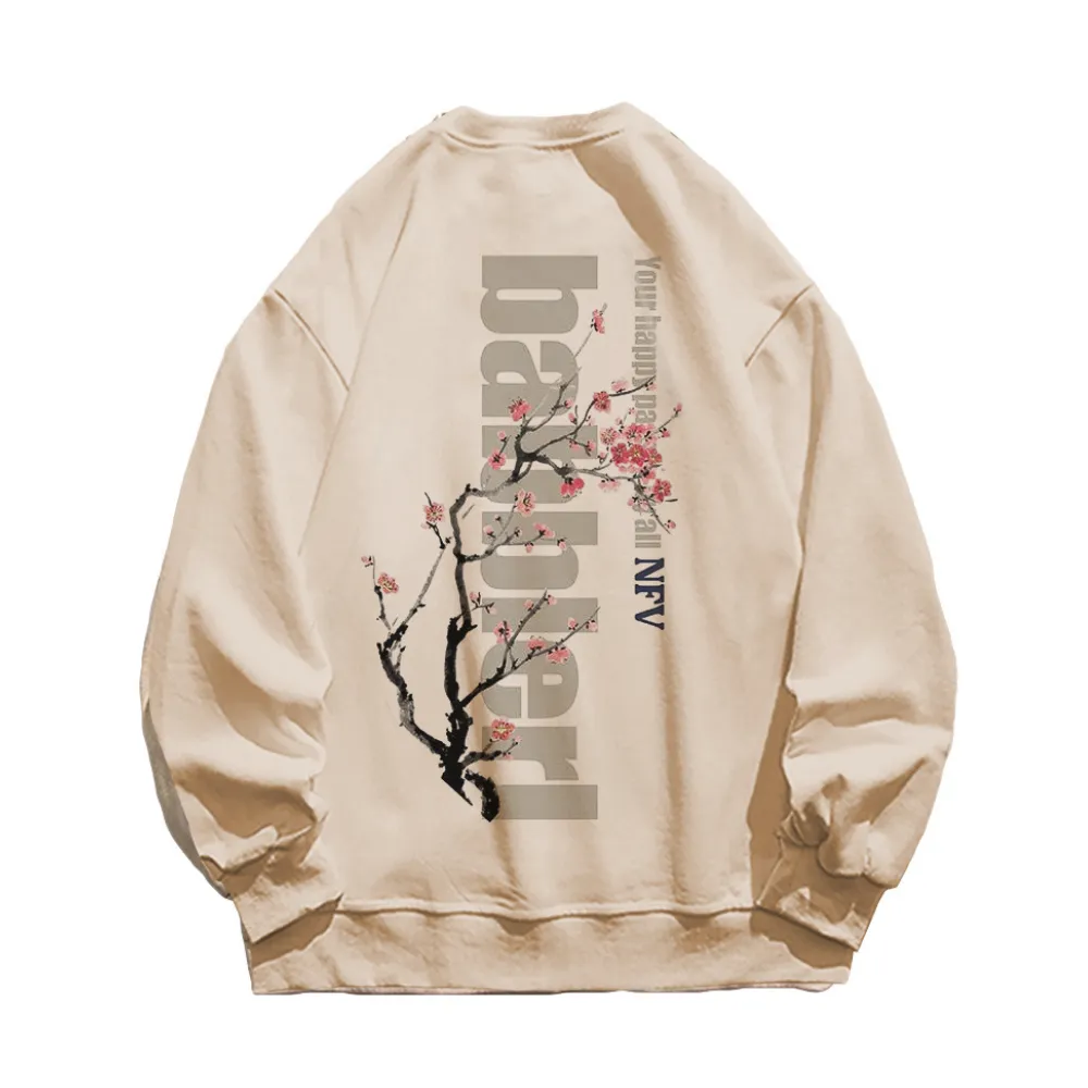 Retro Plum Letter Print Sweatshirt