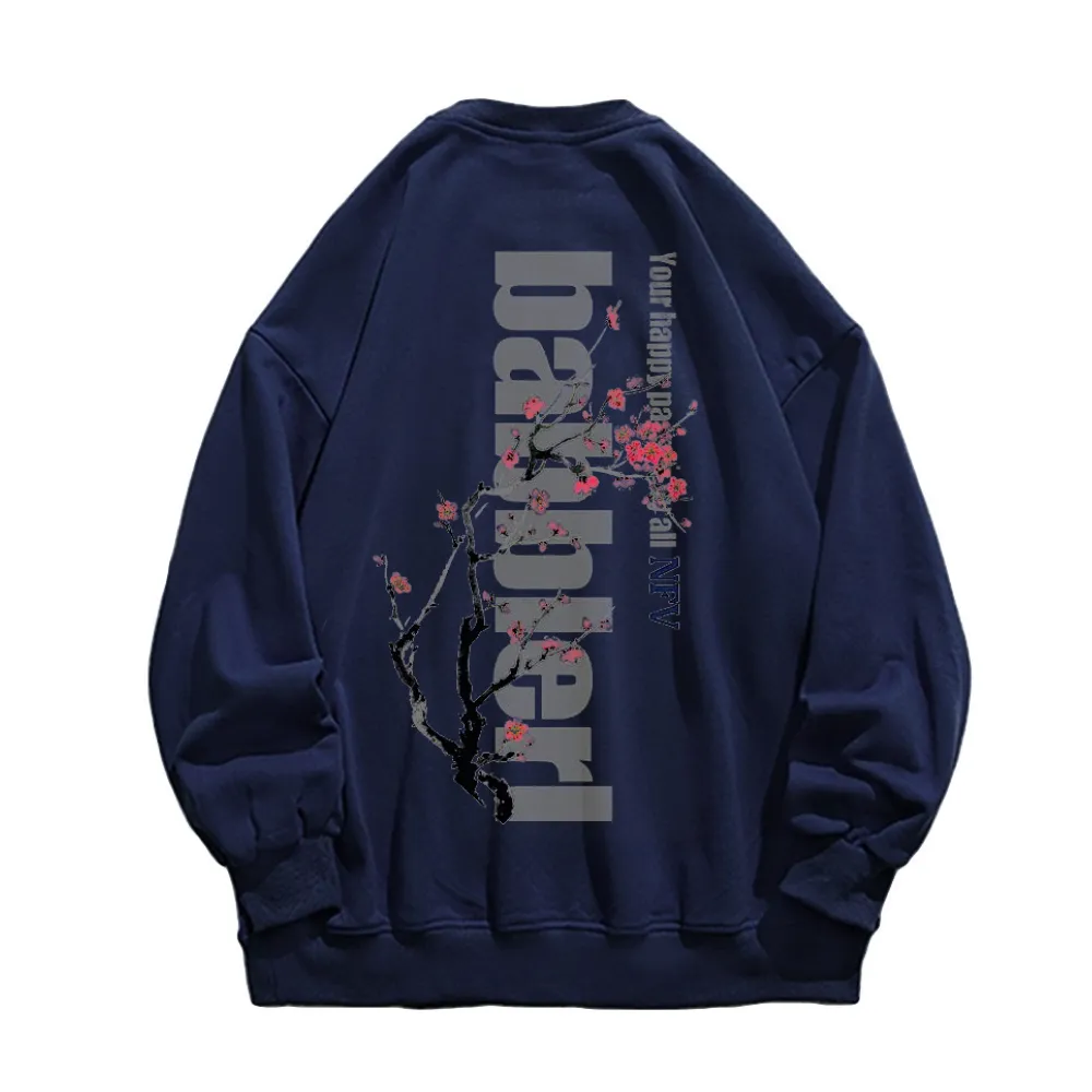 Retro Plum Letter Print Sweatshirt
