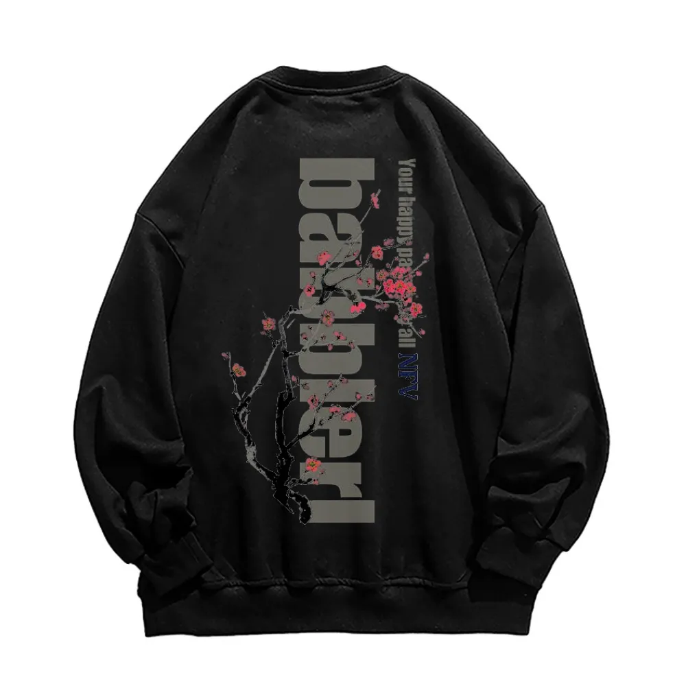 Retro Plum Letter Print Sweatshirt