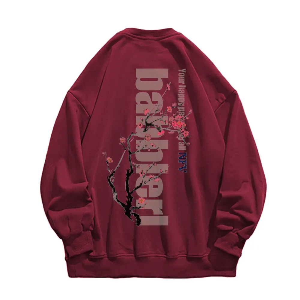 Retro Plum Letter Print Sweatshirt