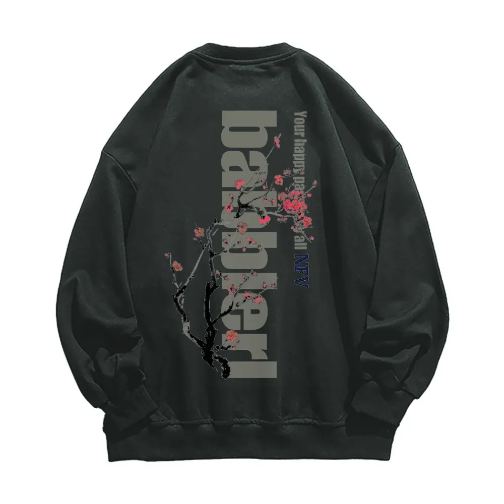 Retro Plum Letter Print Sweatshirt