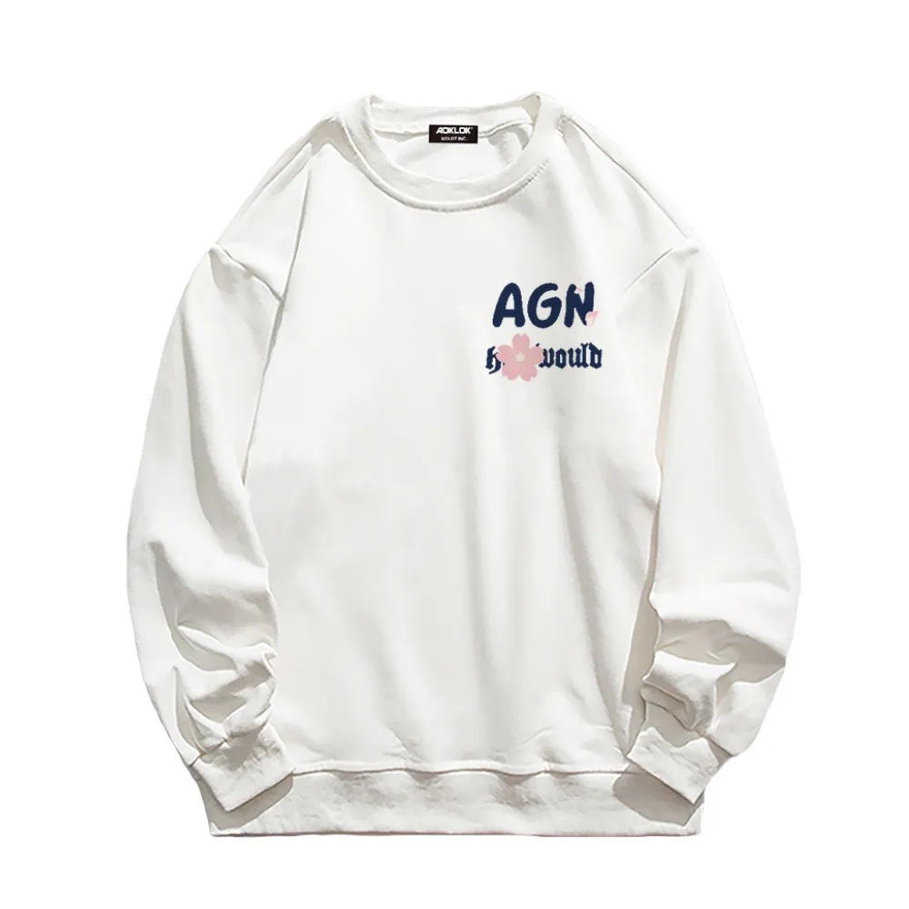 Retro Plum Letter Print Sweatshirt