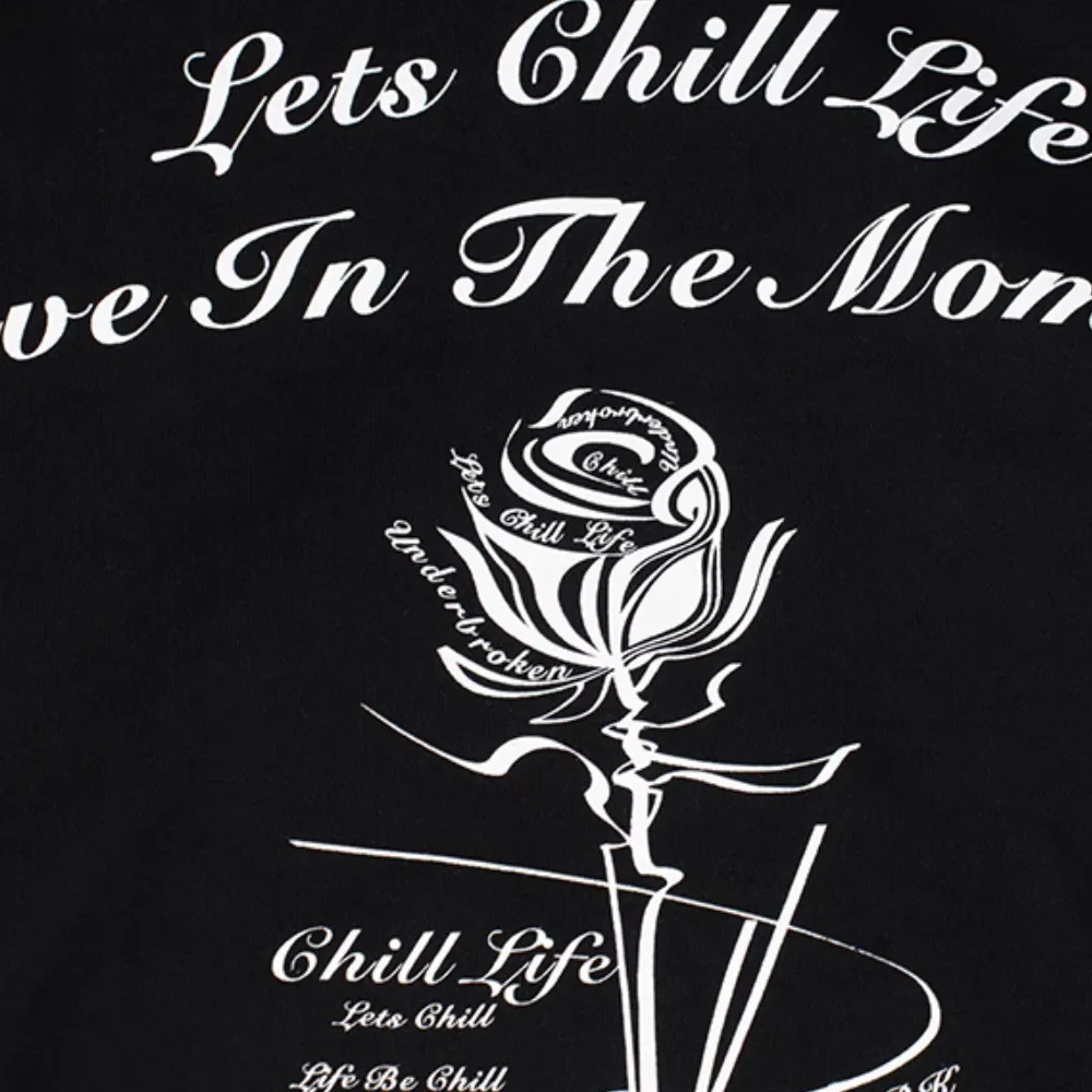 Retro Rose Lettering Hoodie