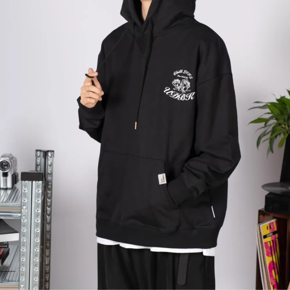 Retro Rose Lettering Hoodie