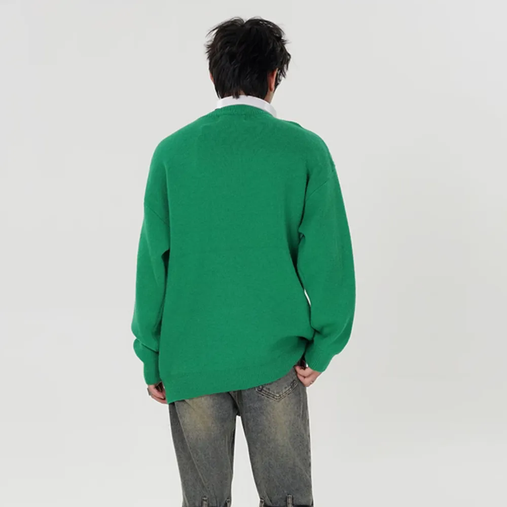 Retro Star Knit Patchwork Sweater