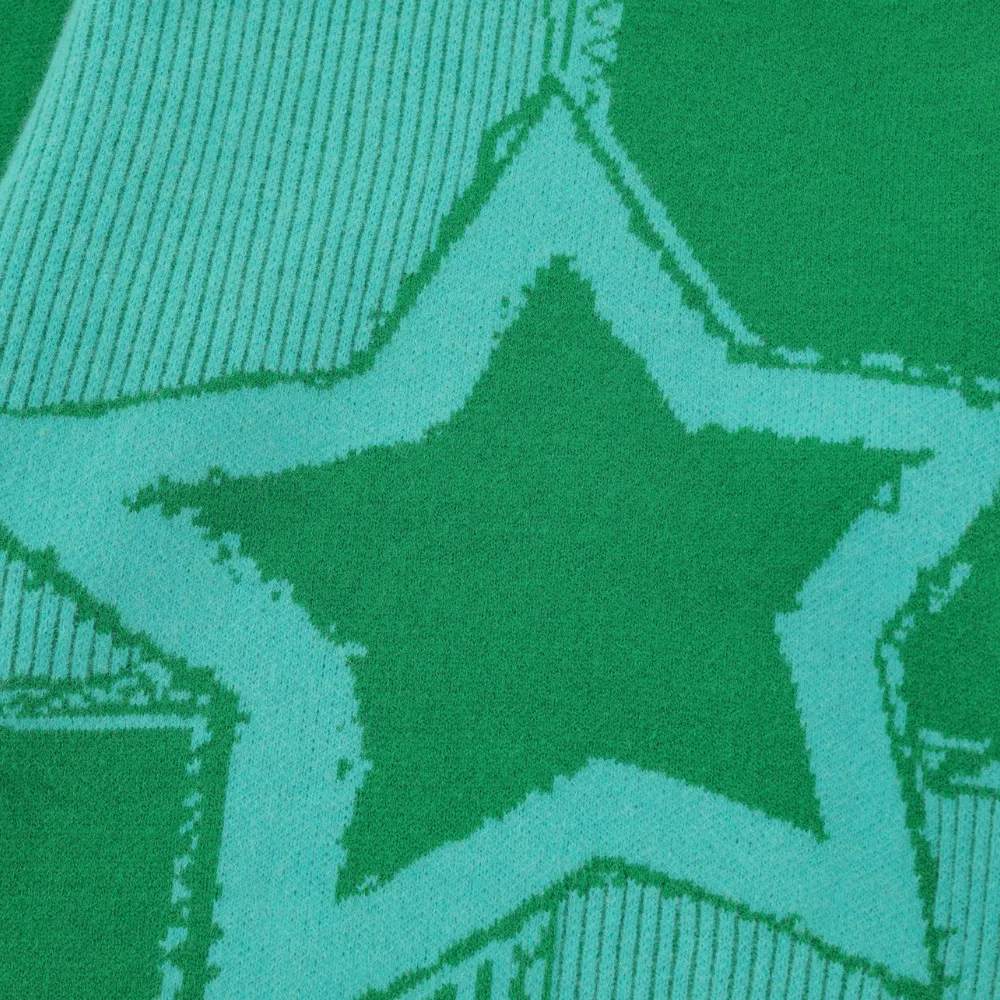 Retro Star Knit Patchwork Sweater