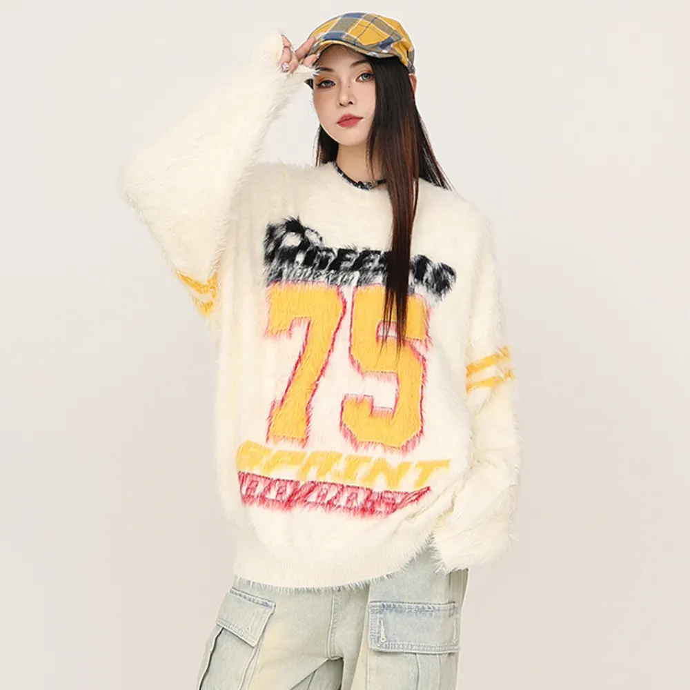 “Retro trend college sports style"Sweater