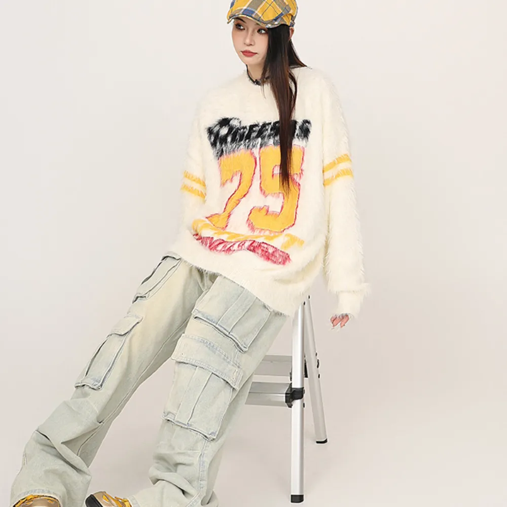 “Retro trend college sports style"Sweater