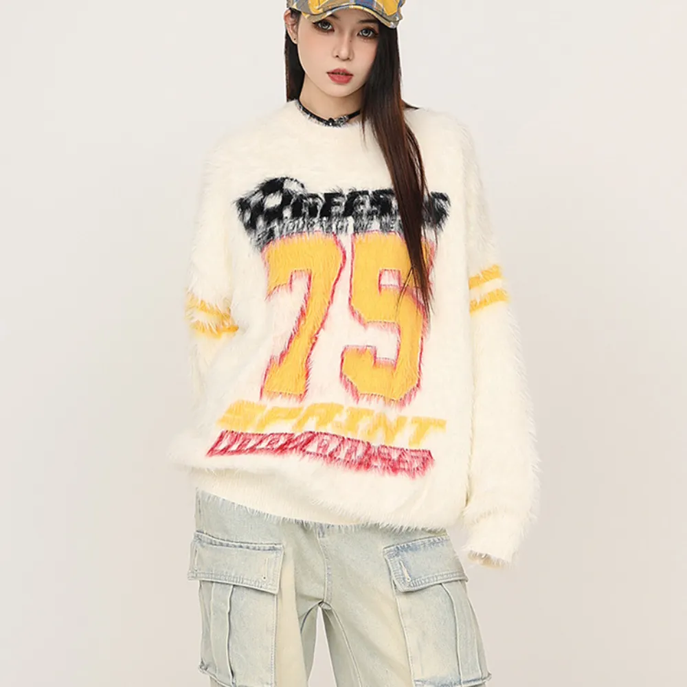 “Retro trend college sports style"Sweater