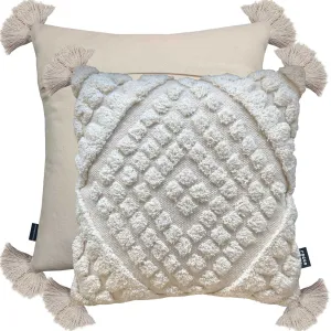 Rocco Pemba Tufted Diamond Cushion Cover - Cream