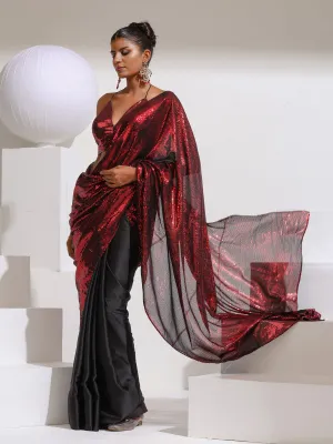 Rock His World Sequin Satin Saree