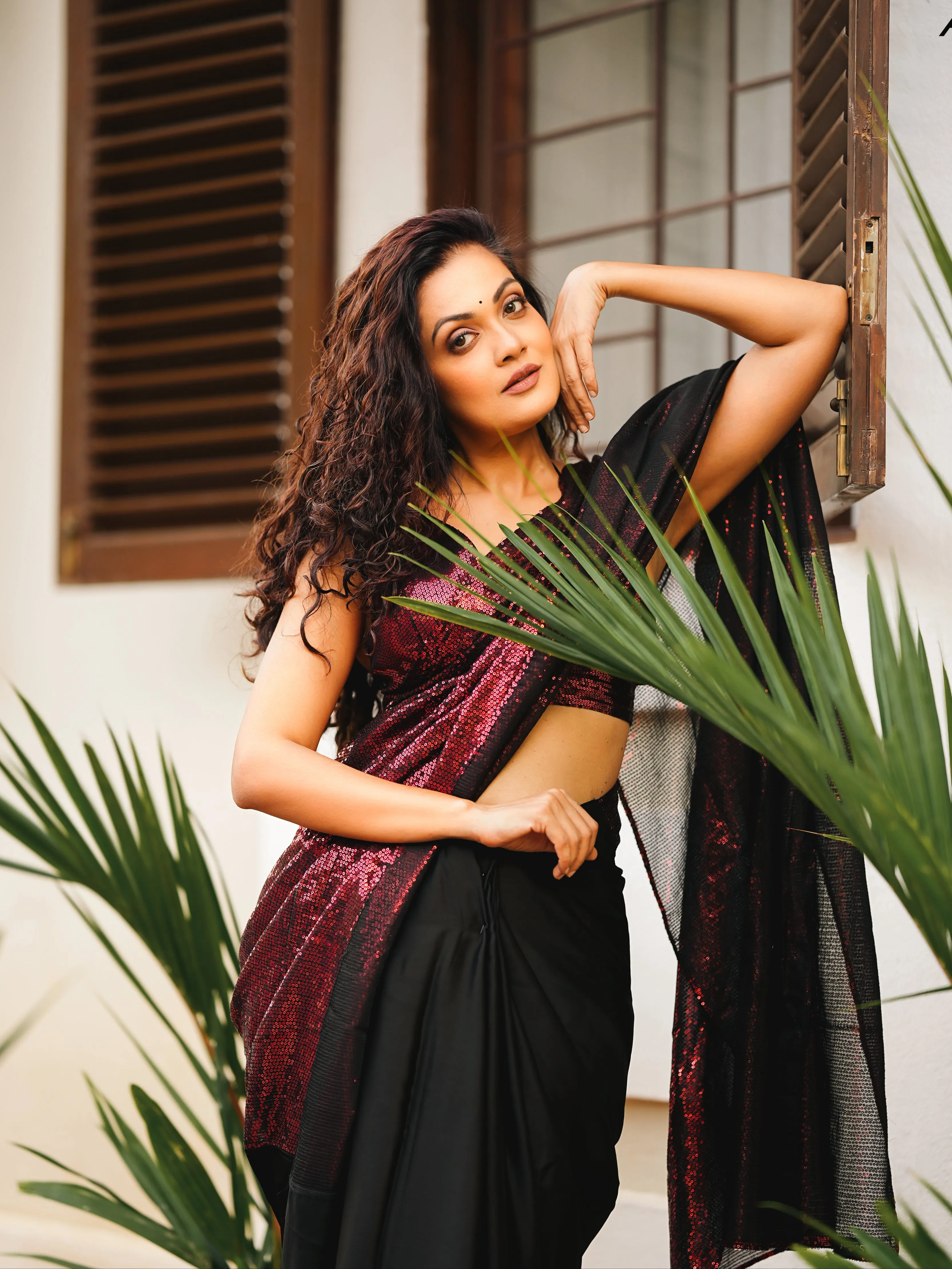 Rock His World Sequin Satin Saree