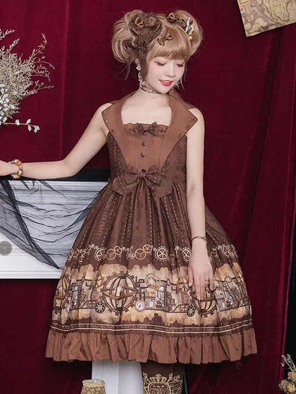 ROCOCO Style Lolita Accessories Coffee Brown Chains Bow Headwear Miscellaneous