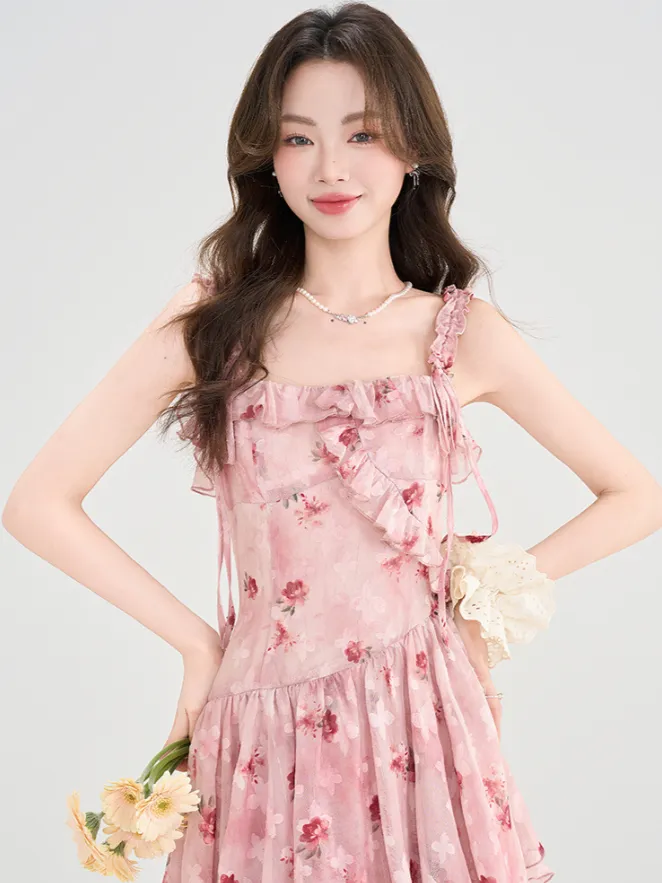 Rose Blossom Floral Tiered Dress