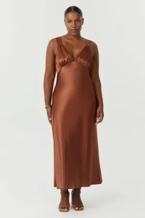 SATIN GATHER BRA BIAS SLIP | SPICE