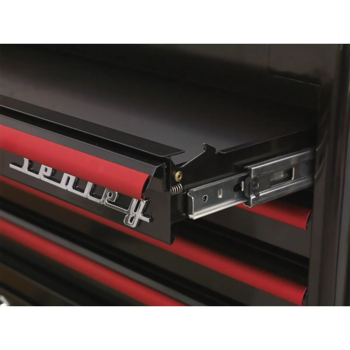 Sealey Premier Topchest 4 Drawer Retro Style - Black with Red Anodised Drawer Pulls