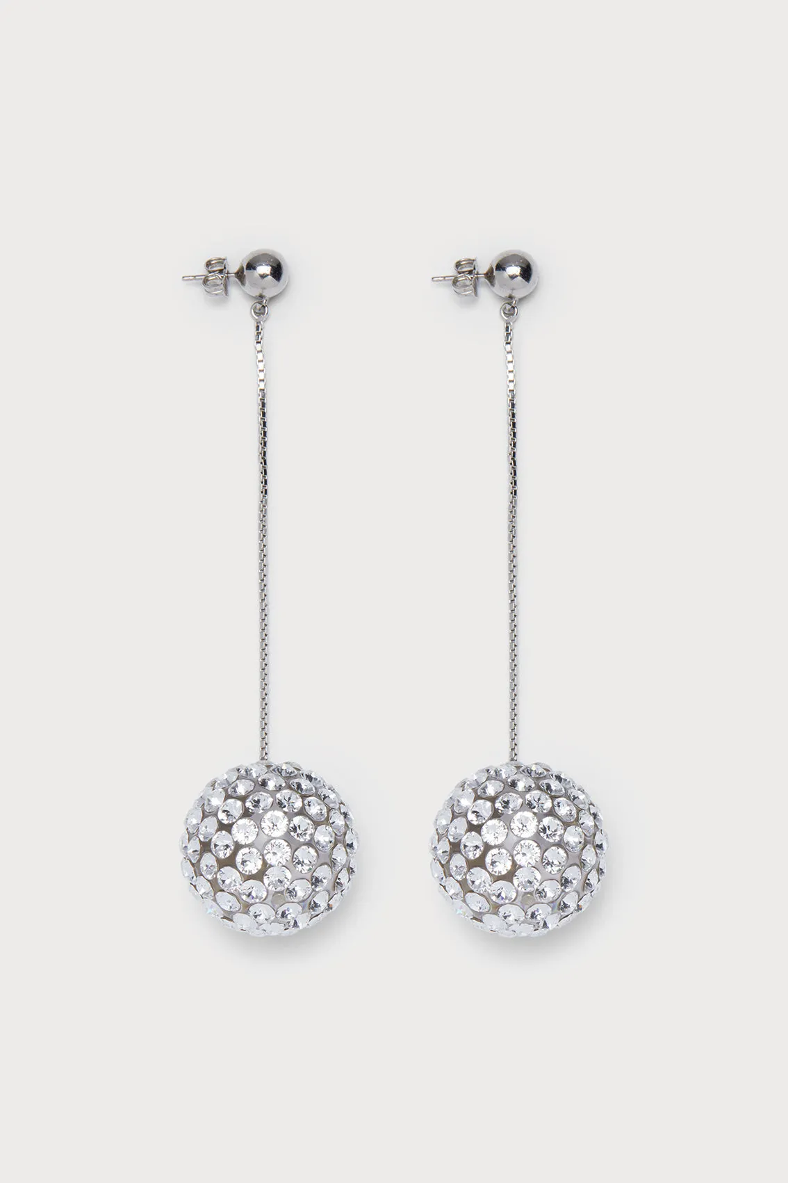 SILVER MAXI SPHERE PENDANT EARRINGS