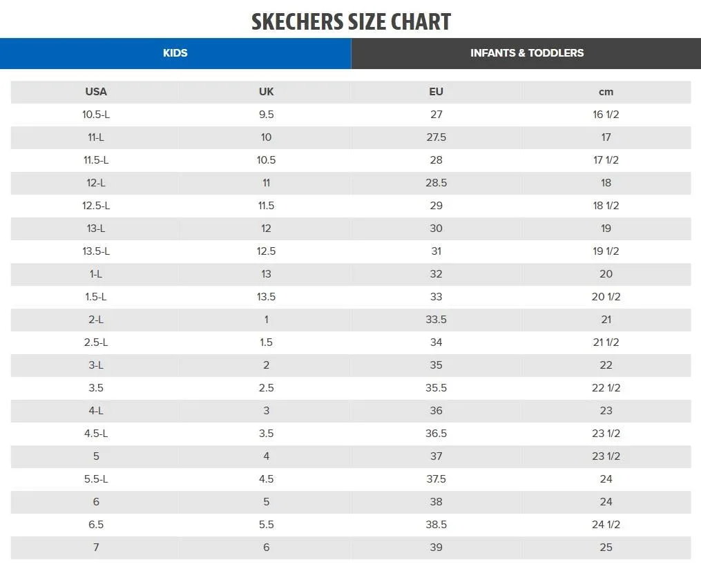 Skechers (GAR403661L) Childrens Sports Dynamic Tread Hydrode in UK 1.5 to 13.5