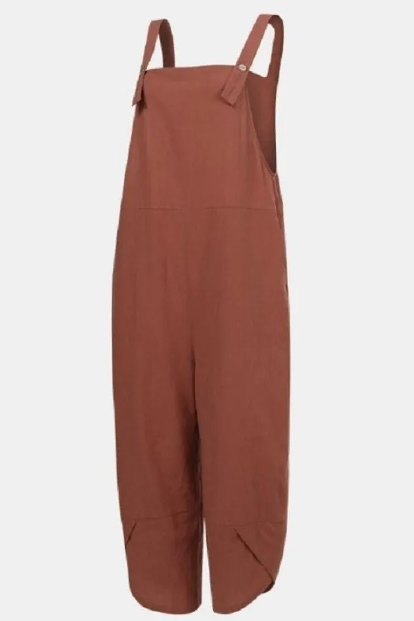 Sleeveless Solid Color Casual Jumpsuits