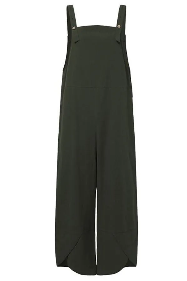 Sleeveless Solid Color Casual Jumpsuits