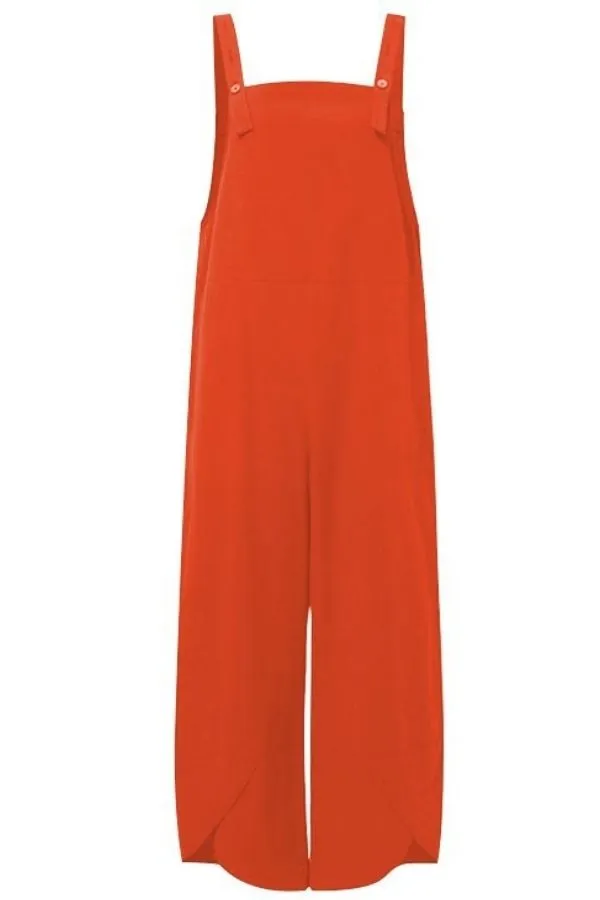 Sleeveless Solid Color Casual Jumpsuits