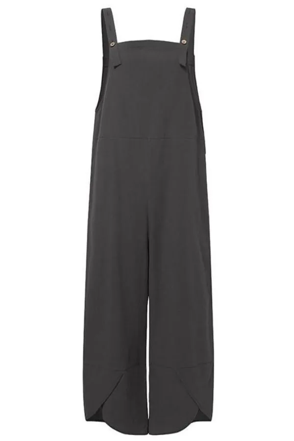 Sleeveless Solid Color Casual Jumpsuits