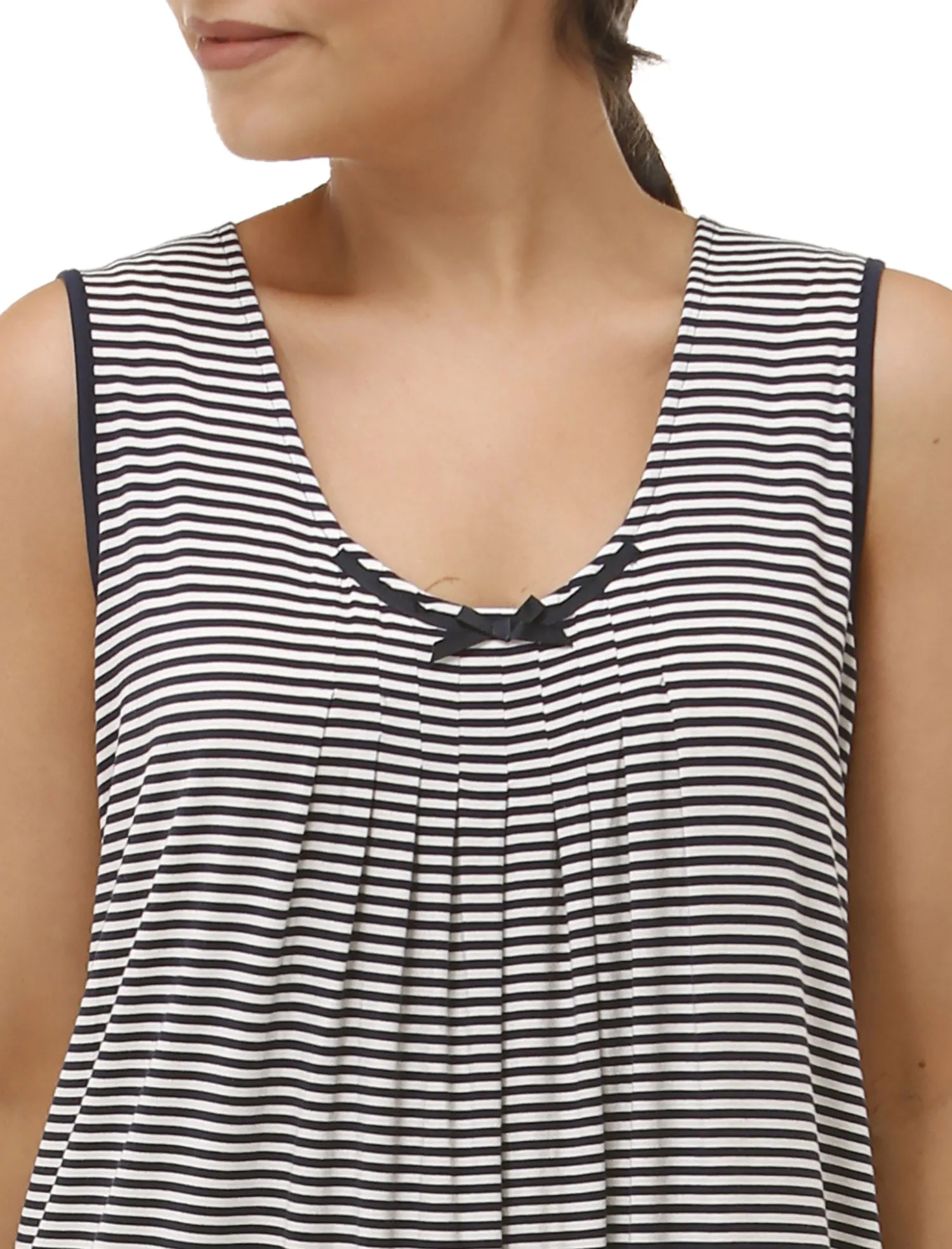 SLEEVELESS STRIPE NIGHTIE NAVY - Y445
