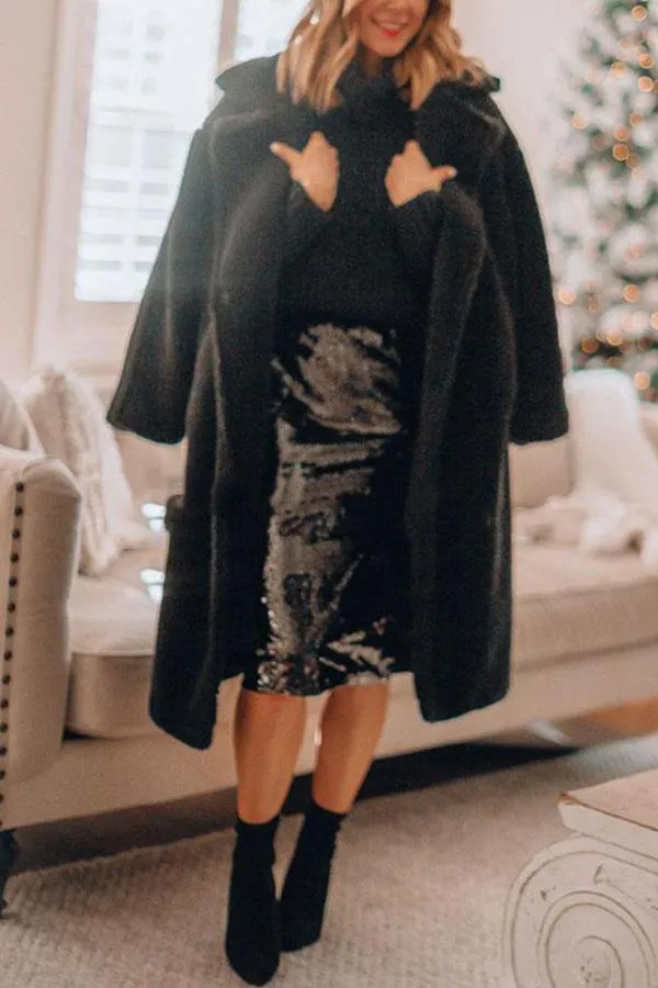 Slim-fit Square Neck Velvet Long-sleeved Dress