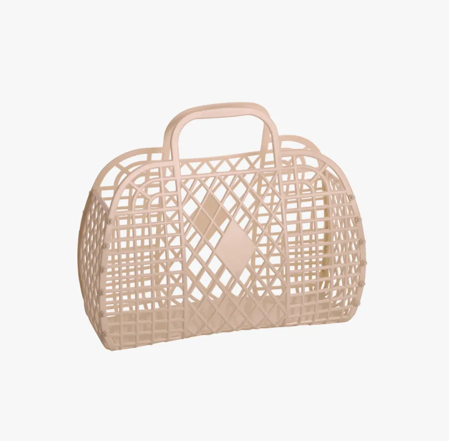 Small Retro Basket - Latte