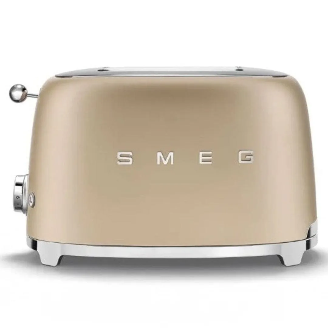 Smeg Retro 950W 2 Slice Toaster Matte Champagne TSF01CHMSA