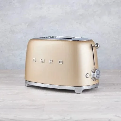 Smeg Retro 950W 2 Slice Toaster Matte Champagne TSF01CHMSA
