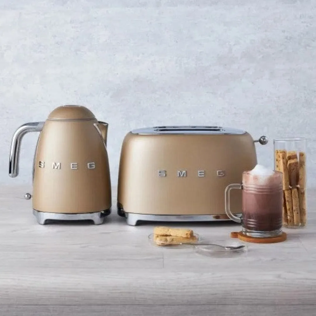Smeg Retro 950W 2 Slice Toaster Matte Champagne TSF01CHMSA