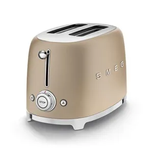 Smeg Retro 950W 2 Slice Toaster Matte Champagne TSF01CHMSA