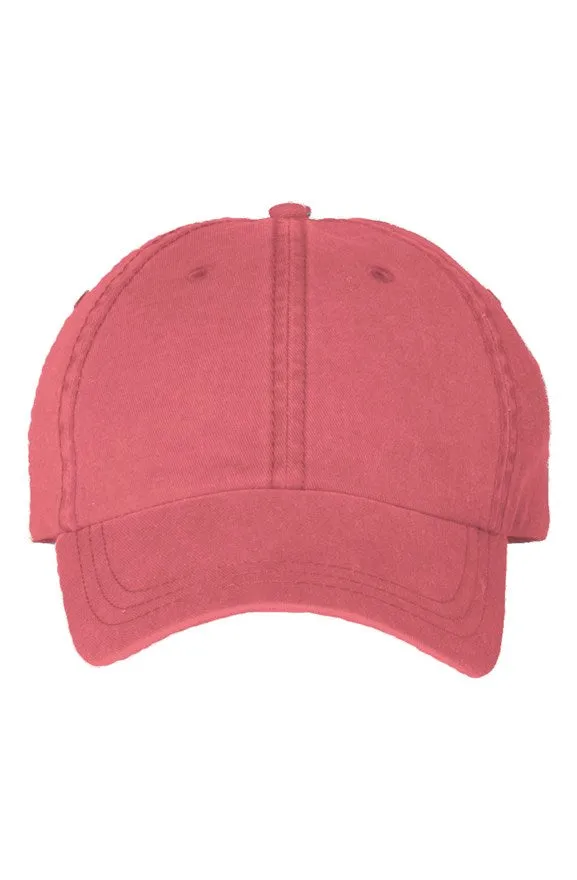 SMF Pigment Dyed Red Mom Cap