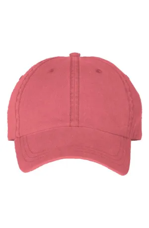 SMF Pigment Dyed Red Mom Cap